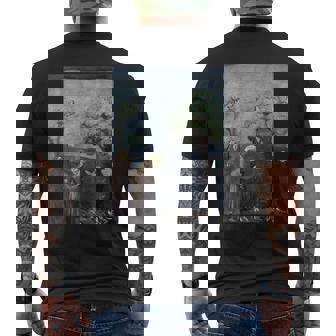 聖フランシスコ 鳥への説教 ジョット作 1299 メンズTシャツ バックプリント - Kawaiitshirt