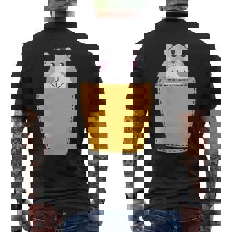 胸ポケットにハムスター メンズTシャツ バックプリント - Kawaiitshirt