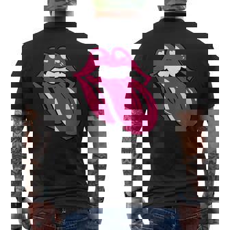 舌を広げた唇 メンズTシャツ バックプリント - Kawaiitshirt
