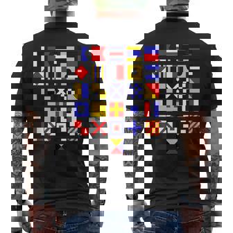 航海旗 アルファベット 国際海上信号旗 メンズTシャツ バックプリント - Kawaiitshirt