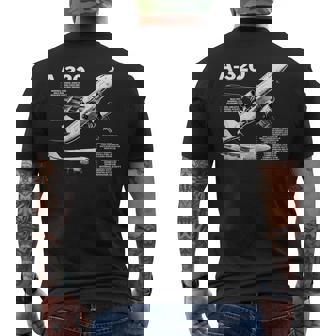 航空機 エアバスa320ジェット メンズTシャツ バックプリント - Kawaiitshirt