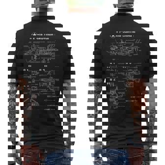 航空機ステルス戦闘機 F35 ライトニングの設計図 メンズTシャツ バックプリント - Kawaiitshirt