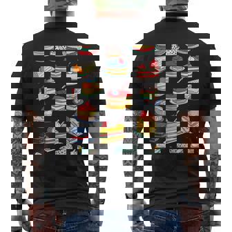 色鮮やかなケーキ柄 フーディー向け メンズTシャツ バックプリント - Kawaiitshirt