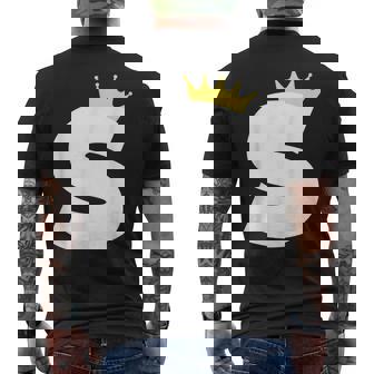 英文字 大文字 アルファベット モノグラム イニシャル キング クイーン クラウン メンズTシャツ バックプリント - Kawaiitshirt