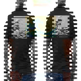 葛飾 北斎 神奈川沖浪裏 有名なヴィンテージアート スタイリッシュ メンズTシャツ バックプリント - Kawaiitshirt