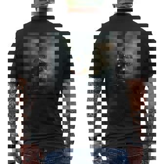 蒸気機関車 鉄道 機関車 ギフト 蒸気機関車 メンズTシャツ バックプリント - Kawaiitshirt