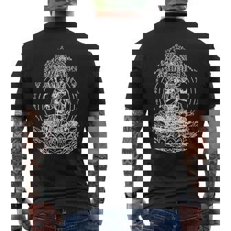 蓮の花の仏像 菩薩 仏教 宗教 メンズTシャツ バックプリント - Kawaiitshirt