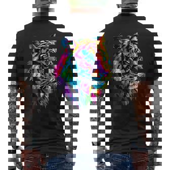 虎 大型猫 野生動物 虎 猫好き かわいい虎 メンズTシャツ バックプリント - Kawaiitshirt