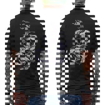 蛇蛇スリザリングブラックワーク メンズTシャツ バックプリント - Kawaiitshirt