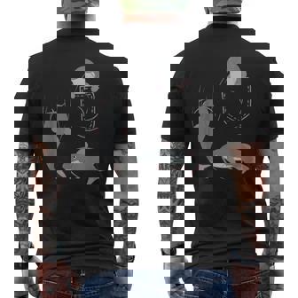 袋に入った魚 ナマズ メンズTシャツ バックプリント - Kawaiitshirt