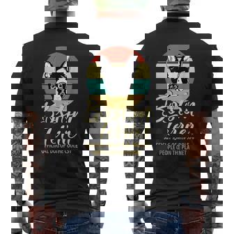 誇り高きボストンテリア オーナーシャツ、ボストンテリア 子犬 メンズTシャツ バックプリント - Kawaiitshirt