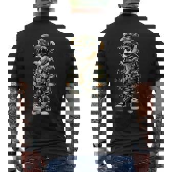 迷彩 ヒップホップ テディベア 迷彩 メンズTシャツ バックプリント - Kawaiitshirt