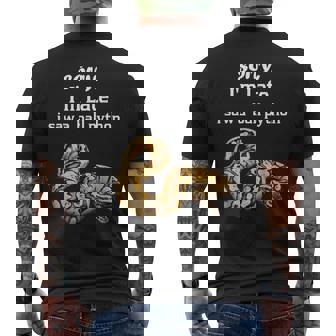 遅くなってごめんなさい、ボールパイソン面白いボールパイソンを見ました メンズTシャツ バックプリント - Kawaiitshirt