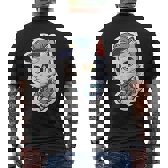 郵便配達員、Dps 配達員の猫を削除 メンズTシャツ バックプリント - Kawaiitshirt