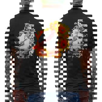 野球 面白いtシャツ ベースボール おもしろ ひまわり 花柄 服 ネタ メンズ 野球部 おもしろグッズ 子供 メンズTシャツ バックプリント - Kawaiitshirt
