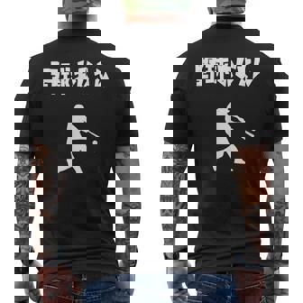 野球おじさん 野球 草野球 野球部 ソフトボール ベースボール バッター おもしろ かっこいい 野球好き メンズTシャツ バックプリント - Kawaiitshirt