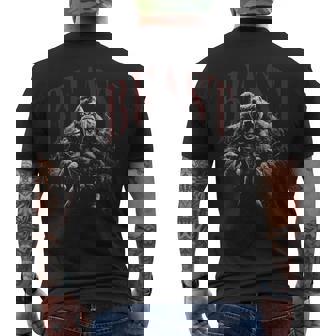 野生の落書きゴリラ王動物猿猿ゴリラ メンズTシャツ バックプリント - Kawaiitshirt