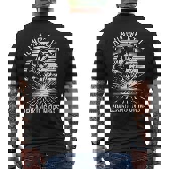 金属の接合 常識を打ち破る 溶接工 仕事 溶接 メンズTシャツ バックプリント - Kawaiitshirt