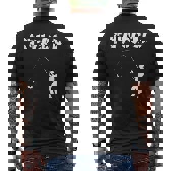 釣りおじさん 川釣り 海釣り 釣り初心者 河釣り 趣味 釣り好き 釣り経験者 釣り 趣味釣り おもしろ ネタ メンズTシャツ バックプリント - Kawaiitshirt