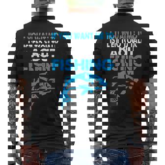 釣りについての話を聞いてほしい場合のグラフィック メンズTシャツ バックプリント - Kawaiitshirt