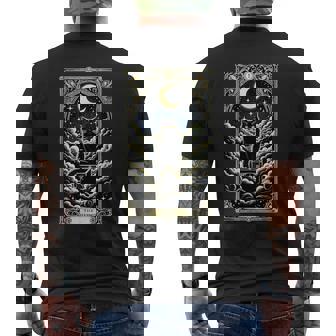 隠者タロットカード 箱に入った猫 神秘的なかわいい猫のタロットカード メンズTシャツ バックプリント - Kawaiitshirt