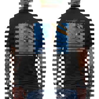 雪の妖精 北海道 日本の小鳥 青空 写真 メンズTシャツ バックプリント - Kawaiitshirt