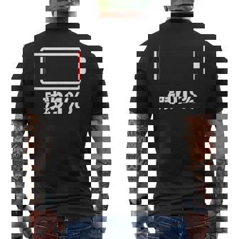 電池【残り1】バッテリー 電池切れ おもしろ 面白い ギャグ ネタ ウケ狙い 笑える ユーモア お笑い 個性的な メンズTシャツ バックプリント - Kawaiitshirt