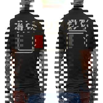 電池【残り1】バッテリー 電池切れ おもしろ 面白い ギャグ ネタ ウケ狙い 笑える ユーモア お笑い 個性的な メンズTシャツ バックプリント - Kawaiitshirt