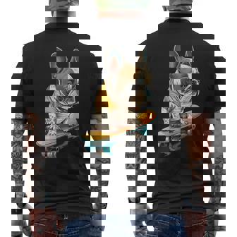 面白い フレンチブルドッグ スケートボード スケーター 犬 イングリッシュドッグ メンズTシャツ バックプリント - Kawaiitshirt