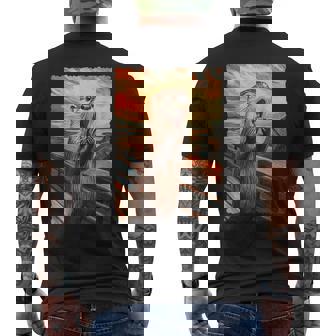 面白い レトロ ムンク 悲鳴 芸術的 絵画 パロディ カワウソ 恋人 メンズTシャツ バックプリント - Kawaiitshirt