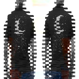 面白い 月 アート メンズ レディース キッズ 銀河 夜空 月 メンズTシャツ バックプリント - Kawaiitshirt