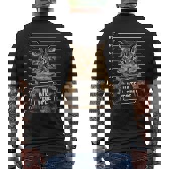 面白い 逮捕された犯罪者猫 マグショット I Hate People Cat Lover メンズTシャツ バックプリント - Kawaiitshirt