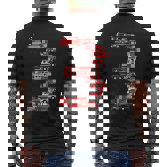 面白い3歳の幼児消防士キッズ消防車3位 メンズTシャツ バックプリント - Kawaiitshirt