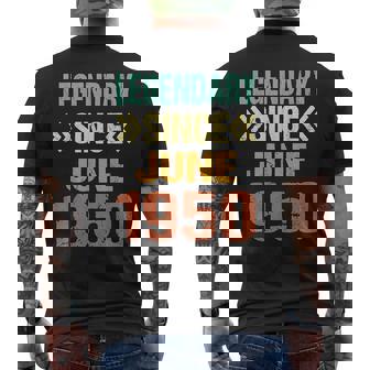 面白い75歳の誕生日 6月生まれの伝説 1950年6月以来 メンズTシャツ バックプリント - Kawaiitshirt