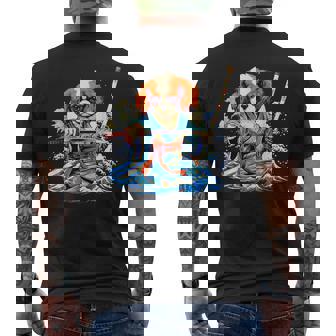 面白いtシャツ キャバリア 浮世絵 イヌ わんこ メンズ 犬好き グッズ おもしろ 面白い 服 ネタ わんこ メンズTシャツ バックプリント - Kawaiitshirt