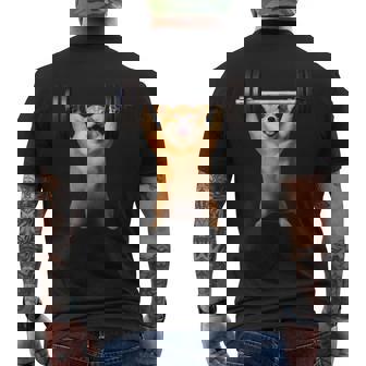 面白いtシャツ コーギー 犬 イヌ わんこ メンズ 犬好き グッズ かわいい 面白い 服 ネタ 筋トレ メンズTシャツ バックプリント - Kawaiitshirt