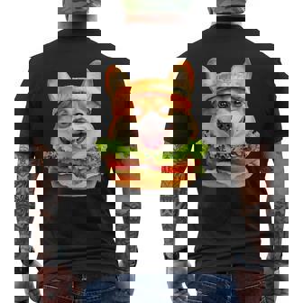 面白いtシャツ コーギー 犬 ハンバーガー メンズ 犬好き グッズ かわいい おもしろ 面白い 服 ネタ メンズTシャツ バックプリント - Kawaiitshirt