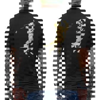 面白いtシャツ ゴールデンレトリバー ゴルフ イヌ メンズ グッズ かわいい おもしろ 面白い 服 ネタ メンズTシャツ バックプリント - Kawaiitshirt