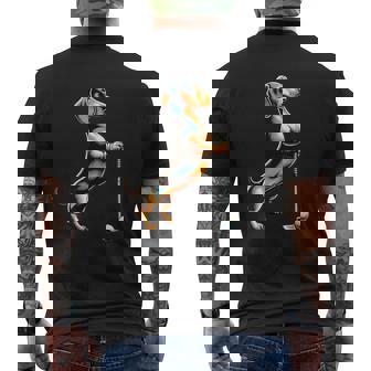 面白いtシャツ ダックスフンド ゴルフ イヌ メンズ 犬好き グッズ かわいい おもしろ 面白い 服 ネタ メンズTシャツ バックプリント - Kawaiitshirt