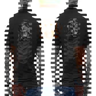 面白いtシャツ ダックスフンド ポケット イヌ わんこ メンズ 犬好き グッズ おもしろ 面白い 服 ネタ メンズTシャツ バックプリント - Kawaiitshirt