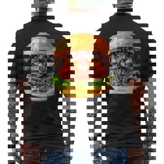 面白いtシャツ ダックスフンド 犬 ハンバーガー メンズ グッズ かわいい おもしろ 面白い 服 ネタ メンズTシャツ バックプリント - Kawaiitshirt