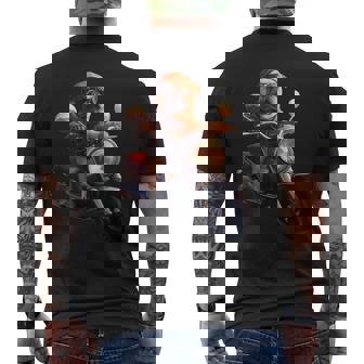 面白いtシャツ パグ バイク イヌ メンズ 犬好き グッズ かわいい おもしろ 面白い 服 ネタ メンズTシャツ バックプリント - Kawaiitshirt