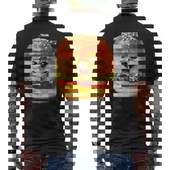 面白いtシャツ ポメラニアン 犬 ハンバーガー メンズ 犬好き グッズ かわいい おもしろ 面白い 服 ネタ メンズTシャツ バックプリント - Kawaiitshirt