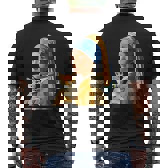 面白いtシャツ 柴犬 フェルメール わんこ メンズ 犬好き グッズ かわいい おもしろ 面白い 服 ネタ メンズTシャツ バックプリント - Kawaiitshirt