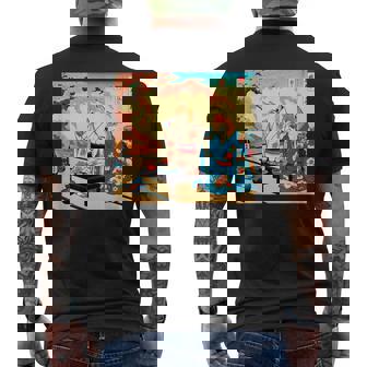 面白いtシャツ 柴犬 酒 イヌ わんこ メンズ 犬好き グッズ かわいい おもしろ 面白い 服 ネタ 浮世絵 メンズTシャツ バックプリント - Kawaiitshirt