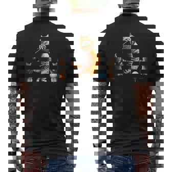 面白いtシャツ 猫 ネコ ゴルフ にゃんこ メンズ 猫好き グッズ かわいい おもしろ 面白い 服 ネタ メンズTシャツ バックプリント - Kawaiitshirt