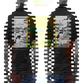 面白いtシャツ 猫 ネコ 温泉 メンズ 猫好き グッズ おもしろ 面白い 服 ネタ 猫の下僕 浮世絵 メンズTシャツ バックプリント - Kawaiitshirt