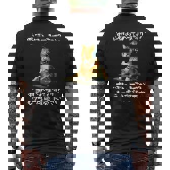 面白いtシャツ 猫 ネコ メンズ 猫好き グッズ おもしろ 面白い 服 ネタ 猫の下僕 ヘルプデスク メンズTシャツ バックプリント - Kawaiitshirt