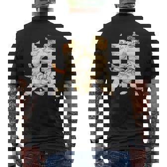 面白いtシャツ 猫 柔道 ネコ メンズ 猫好き グッズ おもしろ 面白い 服 ネタ にゃんこ 猫の下僕 柔術 メンズTシャツ バックプリント - Kawaiitshirt