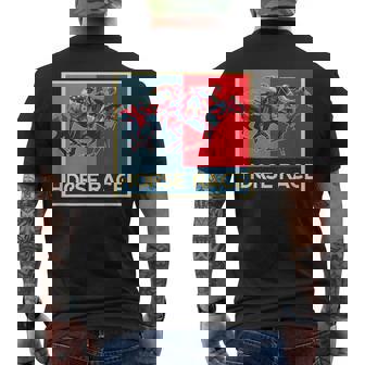 面白いtシャツ 馬tシャツ 競馬 馬 レース 乗馬 ジョッキー メンズ おもしろ 面白い グッズ ネタ 男性用 レトロ メンズTシャツ バックプリント - Kawaiitshirt